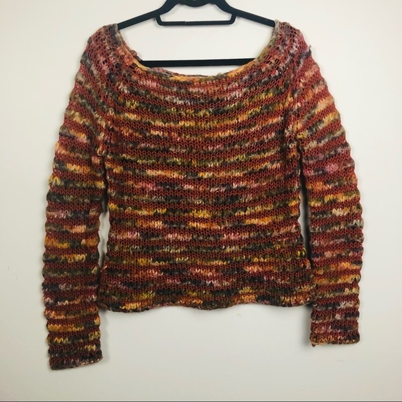 Free People Knit Sweater Australian Made‎ Wool Blend Pullover Multicolor L - Picture 1 of 11